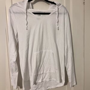 Sonoma white cotton long sleeve hooded tshirt
